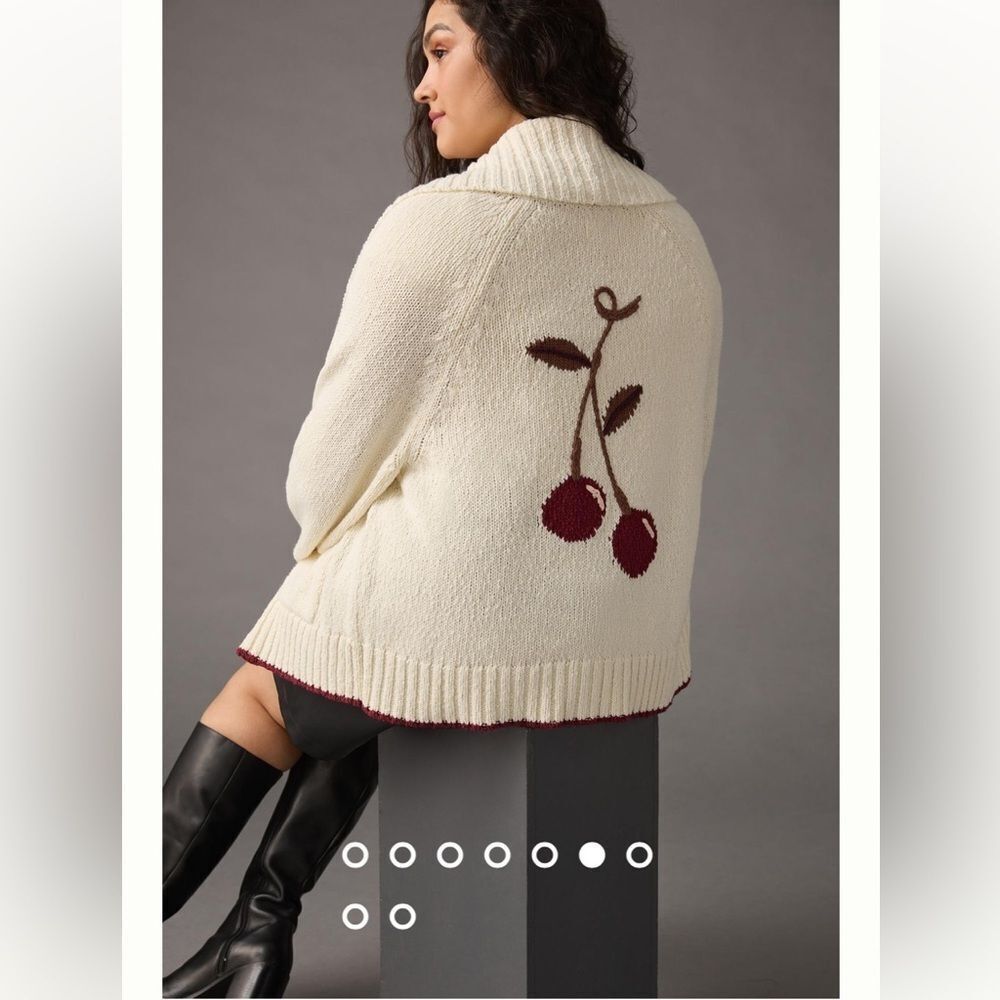 Maeve M Anthropologie Cherry Cardigan Sweater